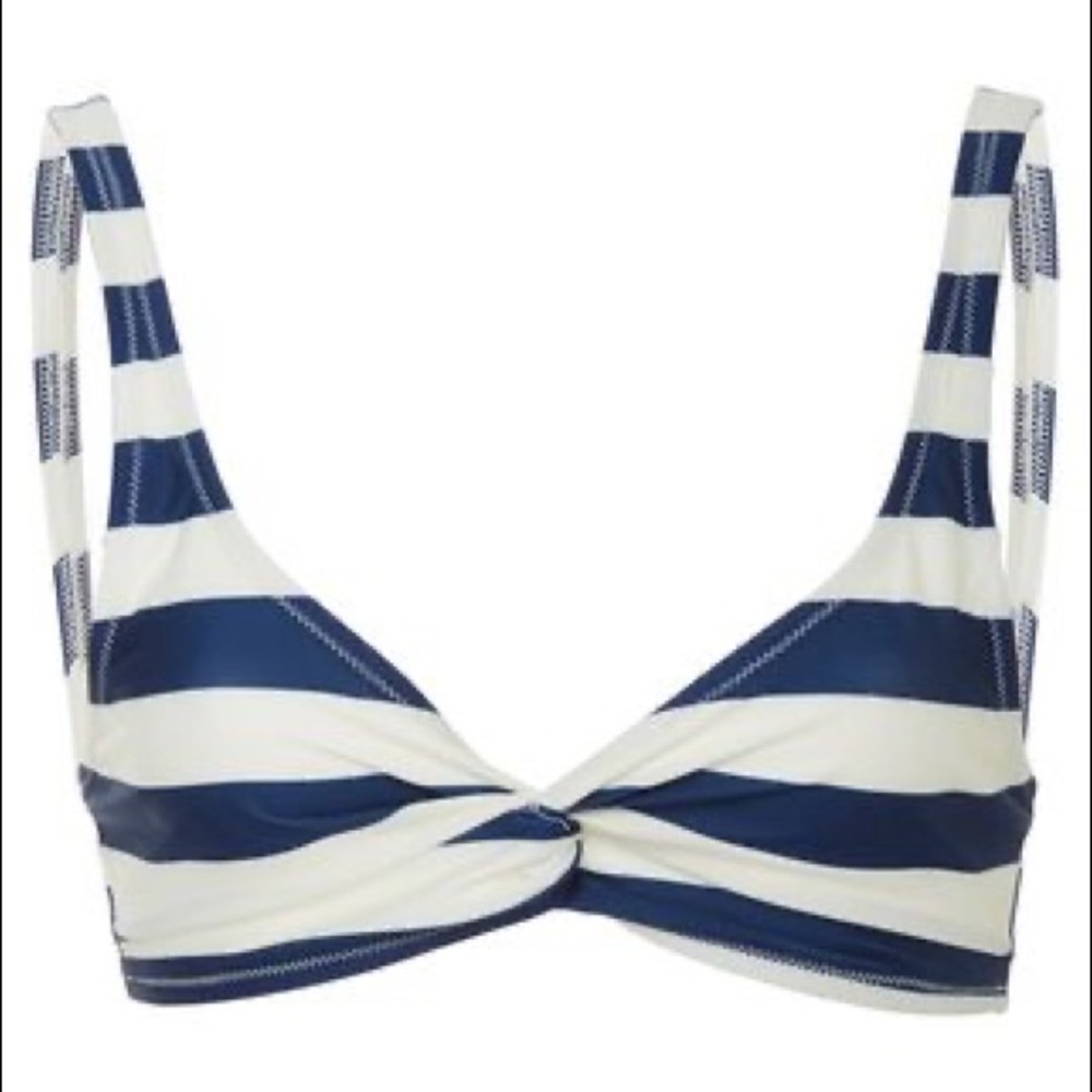 Solid and Striped Bikini Top